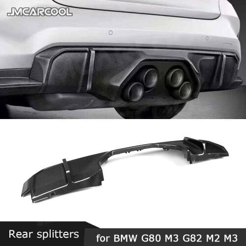 Rear Bumper Lip Spoiler Diffuser Dry Carbon for BMW 3 4 Series G80 G82 G83 M3 M4 2021 UP MP Style Fiber Glass