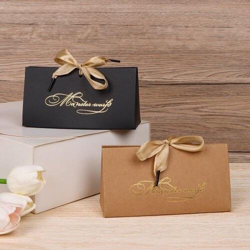 1PC Triangular Paper Box DIY Lipstick Perfume Packaging Wedding Favors Gift Boxes Chocolate Bags For Small Business Retailer