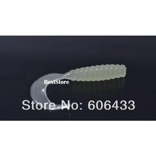100PCS luminous Soft Lure Fishing Bait Capuchin maggots Grub worm Silicone 8cm