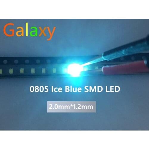 500PCS 0805 Ice Blue 2012 Light Blue Clear Ultra Bright SMD LED Indication 2.0*1.2*0.8mm 0805 clear blue led diode