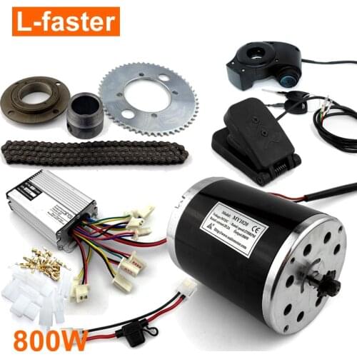 Bracketless 800W 25H 11Tooth Brushed Electric Motor MY1020 For Go Cart Scooter With 55T Chain Wheel Gas Pedal Throttle