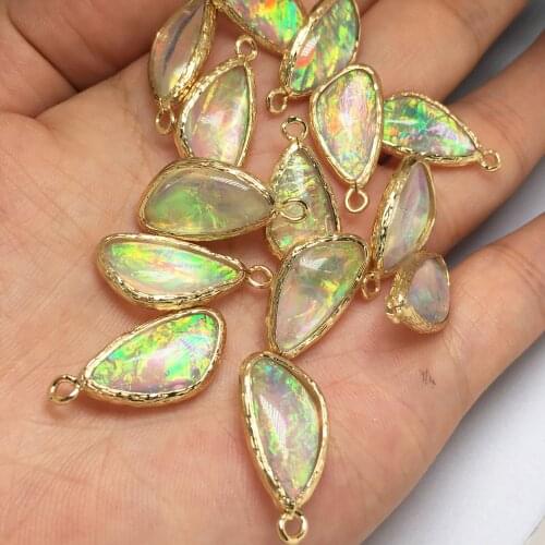 Imitation Opal Loose Beads Resin Imitation Shell Butterfly Wings Charms 10pcs/lot For DIY Handmade Jewelry Making Accessories
