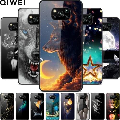 For POCO X3 Pro Case Tempered Glass Hard PC Phone Back Cover For Xiaomi Poco X3 Pro Phone Cases Shells PocoX3 X 3 Pro X3Pro 2021