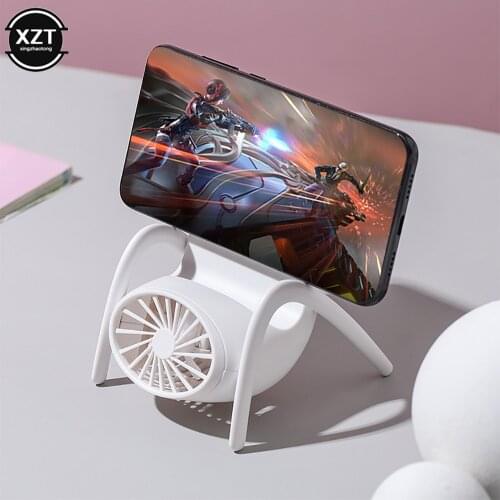 Chair Shape Mobile Phone Bracket Adjustable Speed USB Lamp Fan Holders Desktop Student Classroom Dormitory Small Electric Fan