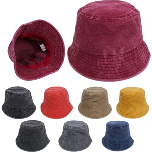 Fashion Kids Boys Girls Washed Bucket Hats Summer Sun Wide Brim Outdoor Hats Outfits 2-6Y
