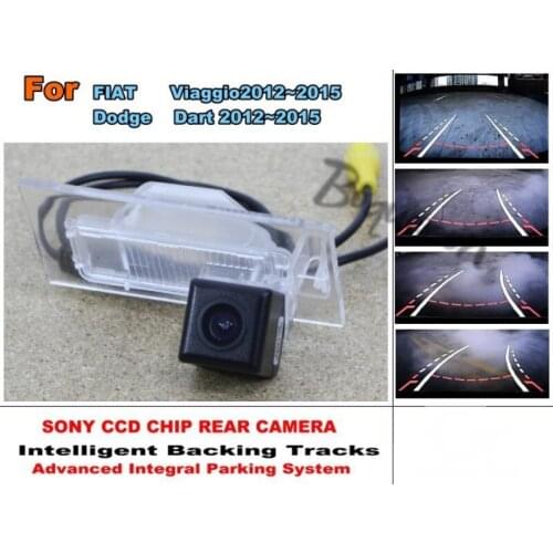 For FIAT Viaggio For Dodge Dart 2012~2015 Smart Tracks Chip Camera / HD CCD Intelligent Dynamic Parking Car Rear View Camera