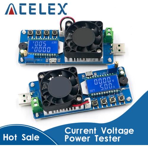 25W 35W 4A/5A Electronic Load Current Voltage Power Tester USB Protection LCD HD Display Adjustable Resistance Unloader