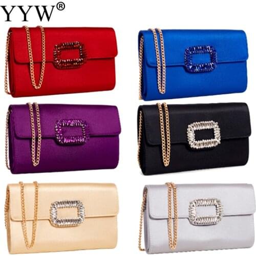Purple Handbag Women Rhinestone Pochette Femme Clutch Bags For Women 2019 Flap Mini Evening Party Bags Purse Clutches With Chain