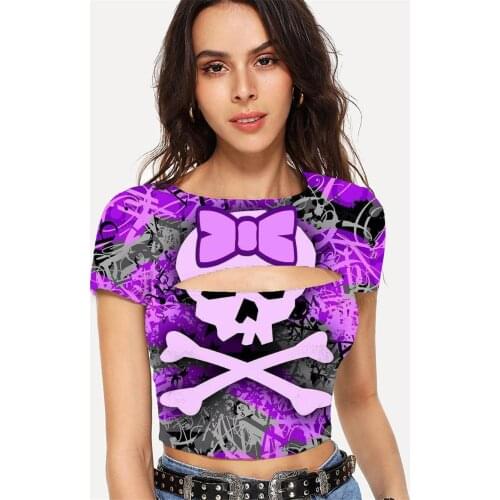 Somepet Skull T shirt Women Kawaii T-shirts 3d Hip Hop Shirt Print Lovely Tshirts Casual Womens Clothing Sexy Short Streetwear