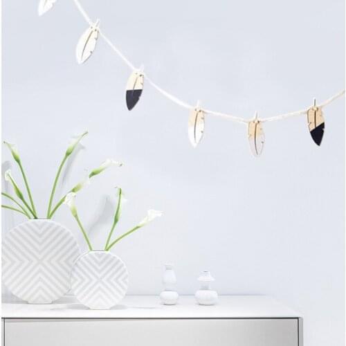 Hot Feathers/Swan Wood Chips DIY Hanging Curtains Wall Decorations Kids Room DIY Pull Flower/Banner Christmas Gifts Ornament