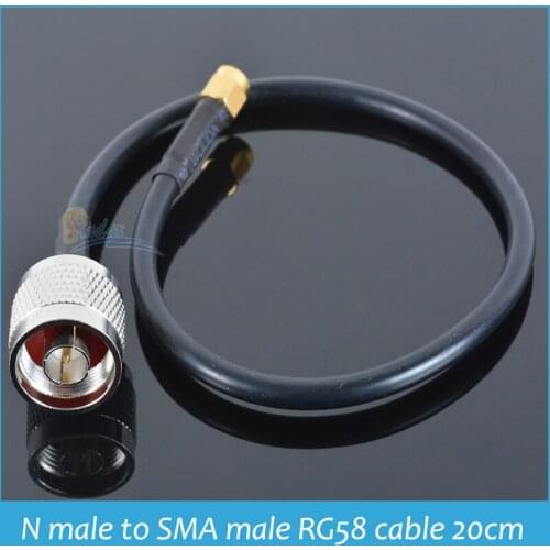 Sindax N male to SMA male straight crimp pigtail RG58 cable RF Cable 20cm