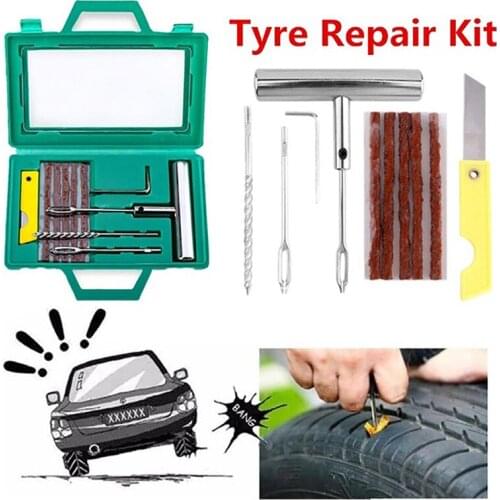 Tire Repair Kit Heavy Duty Puncture Fix Tools Plug Fit Car Truck Motorcycle Bike