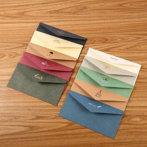 Custom Envelope Print with Logo Vintage Stationery Rose Gold Gift Card Wedding Envelopes for Invitations Retro Paper 100pcs/lot