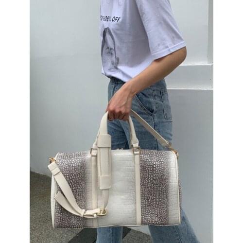 Cash bag travel bag handbag luggage bags commercial travel duffle luxury Crocodile skin imitation PU