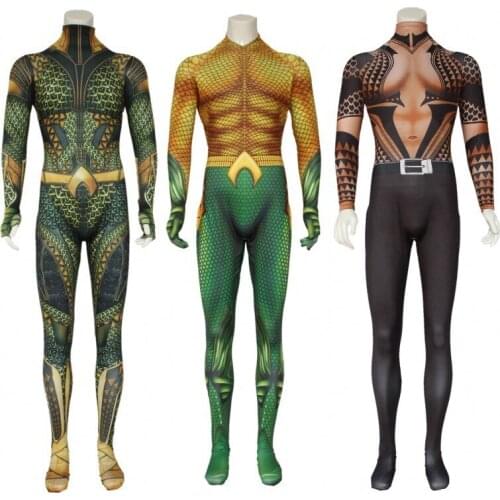 Anime Movie Cosplay Costume Arthur Curry Orin Halloween Party Costumes Zentai Jumpsuit For Men