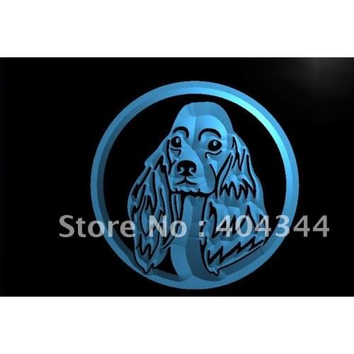 LB663- Cocker Spaniel Dog NEW Pet LED Neon Light Sign home decor crafts