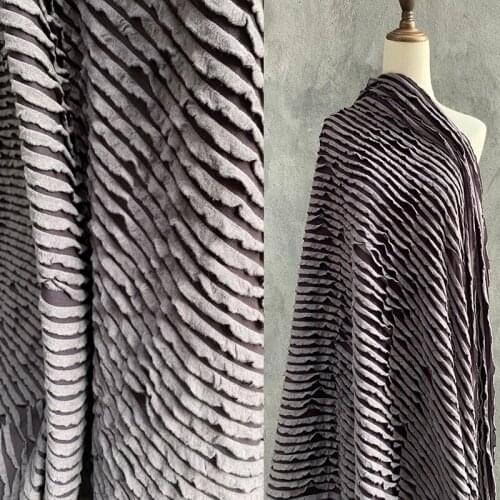 Fashion Brown Texture Muscle Knitting Fabric, Old Style Feather Heavy Industry Dress, Remade Special Fabric