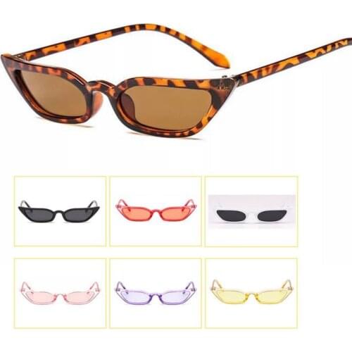 Trendy Cat Eye UV400 Sunglasses Colored Women Sunglasses Leopard Small Frame Glasses Pink Purple Yellow Eyewear Очки Oculos