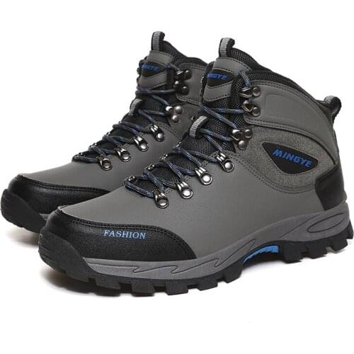 Mens Snow Boots High Top trail Footwear Winter Sneakers Leather Durable Elastic Anti-skid Rock Climbing Mountain Hunting Shoes