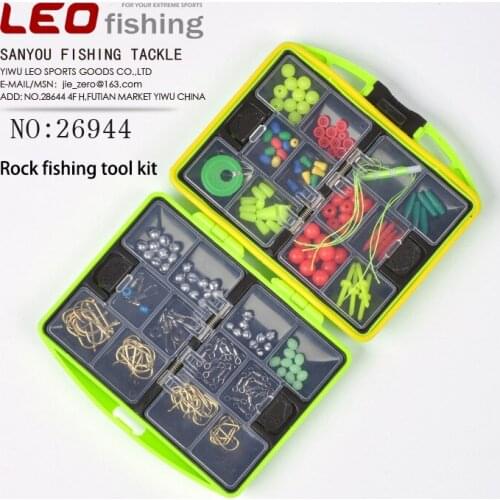 Leo Rock Fishing Tools Set 26944 Sea Fishing Accessories Box With Space Bean Hooks Leads Lines Pins Swivels Guide Rings Pesca