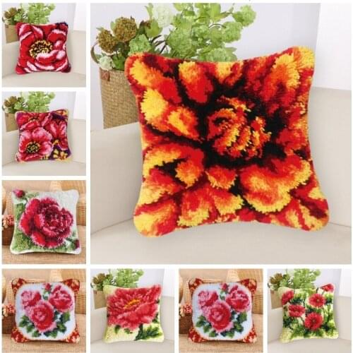 Latch Hook Kits Diy Quality Art Fashion European And American Style Klink Haak Kleed Bloemen Cross Stitch Pillows Do It Yourself
