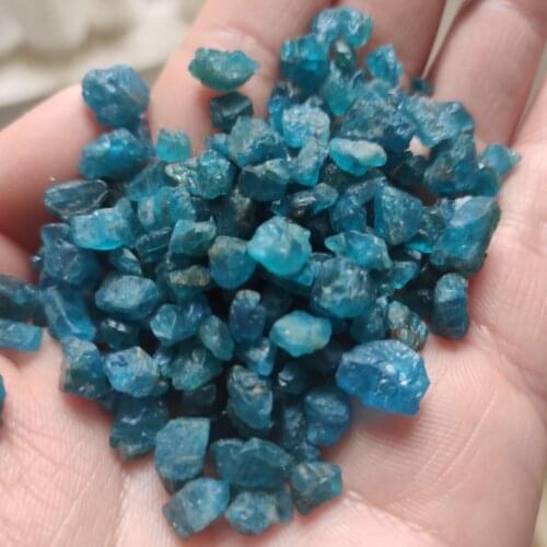 100g Natural Small size Raw Blue Apatite Rough Stones Crystal gravel Minerals and Stones Rough Gemstone Specimen