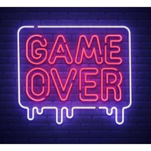 Neon Sign Game popup game over neon sign Beer Bar Pub Handcrafted glass vintage neon signs Characteristic Beer Bar Pub neon art