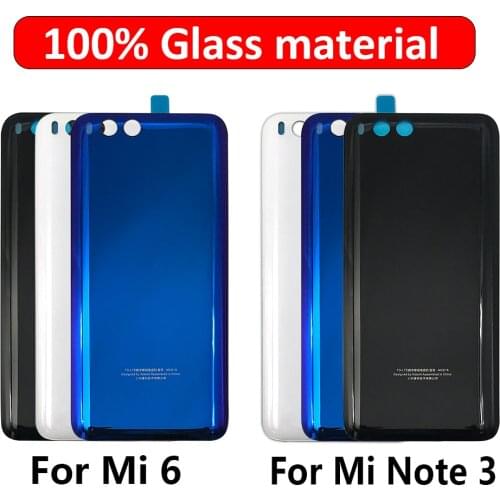 New Back Battery Cover Glass For Xiaomi Mi 6 Mi6 Note 3 Note3 Battery Door Housing Battery Back Cover STICKER Adhesive