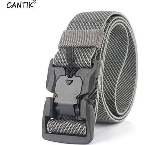 CANTIK New Leisure Twill Elastic Belts Polyester Nylon Belt Magnetic Buckle Multi Color Accessories for Men 3.8cm Width CBCA197