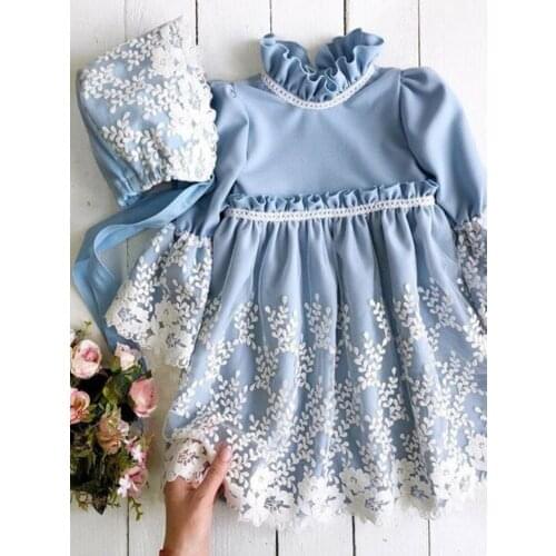 1-5 Years Kids Girls Dress Children Flower Lace Princess Dress Baby Girl Party Wedding Pageant Gown Formal Dresses