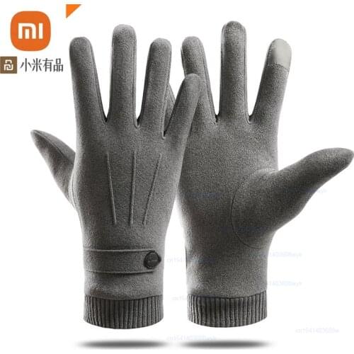 Xiaomi Warm Gloves Mens Winter Velvet Thicken Gloves Women Anti-slip Touch Screen Gloves Men Outdoor Driving Cycling Gloves
