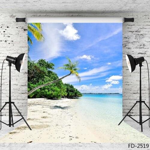 Beach Coconut Tree Vinyl Photography Background for Wedding Lover Baby Children Backdrops Photo Studio Photobooth Photo Shooting