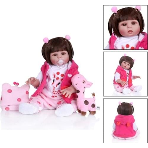48cm Realistic Doll Full Silicone Vinyl Newborn Babies Toy Girl Princess Clothes Lifelike Gift
