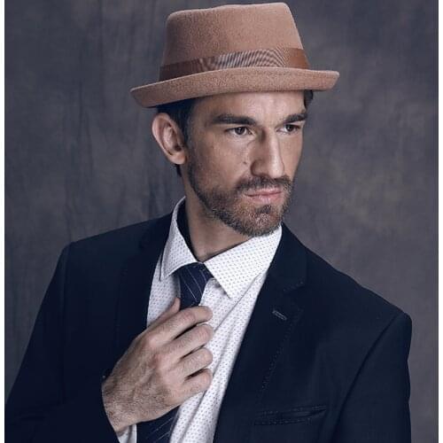 Big Head Winter Women Jazz Hat/Felt Hat Men Wool Fedora Vintage Short Brim Crushable Bowler Hat With Black Color