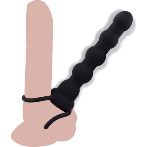 Silicone Anal Vibrator Strapon Dildo Vibrator Double Penetration Anal beads Butt plug G spot vibrators for Women Sex toy