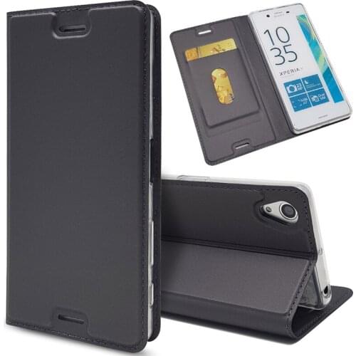 Ultra Slim Magnetic Case For Sony Xperia X Performance Flip Stand Cover with card slots Fundas Protective Shell