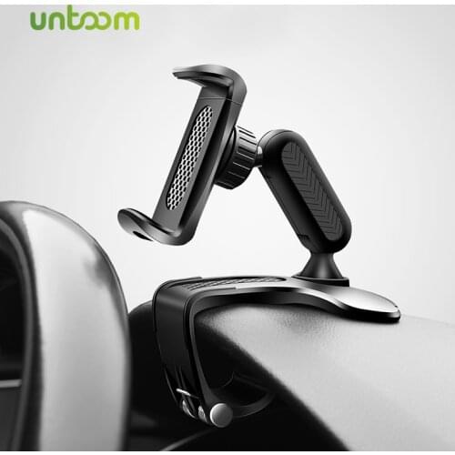 Untoom Universal Dashboard Car Phone Holder Rear View Mirror Sunshade Baffle Car Phone Stand Mount 360 Rotate Cellphone Bracket