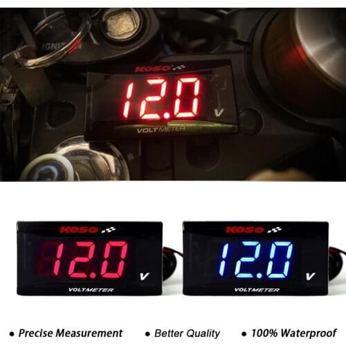 KOSO Motorcycle Voltmeter Mini Voltage Meter DC 9V-150V for Electric Motorcycles Battery for Yamaha XMAX 300 PCX150 NMAX