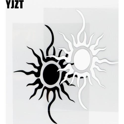 YJZT 11.1×15CM Tribal Tattoo Sun Personalized Body Modification Vinyl Car Sticker Decals Black / Silver 10A-0530
