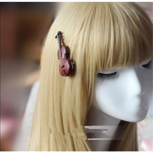 Mori Girl Classic violin Hair clip Lolita Womens Kawaii hair rope Headwear Cosplay Side clip B892