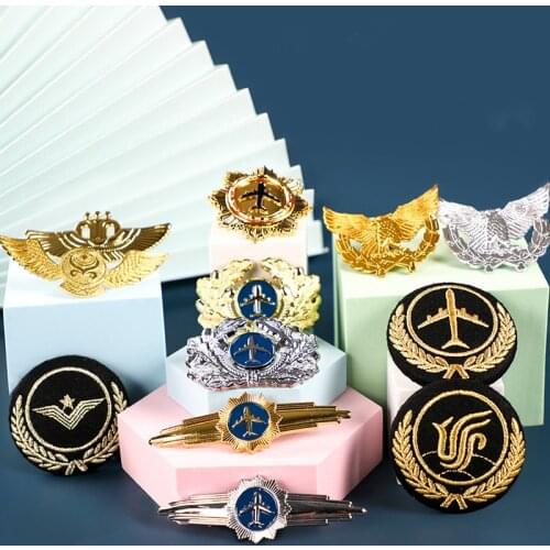 High Quality Security Guard Big Cap Badge Security Uniform Accessories Metal Badge Aircraft Cap Badge Seamans Cap Badge