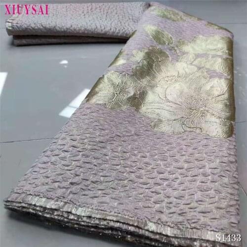 Gold Latest Design Brocade Jacquard Lace Fabric French Lace Fabric High Quality African Nigerian Lace Fabric For Party SL1433