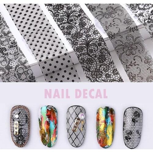 1 Set Mixed Design Nail Art Stickers Tips Glitter Decals Slider Wraps Nail Art DIY Decoration