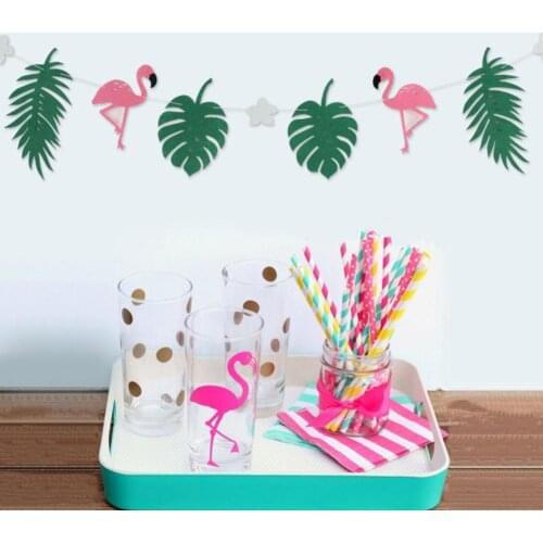 1pcs High Quality Tropical RainFroest Flamingo Decoration Pull Flower Banners Kindergarten Decoration Site Layout Props A/B