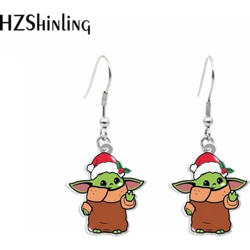 2021 christmas yoda Acrylic Hook Earrings Dangle Drop Earrings resin Epoxy Fashion Jewelry