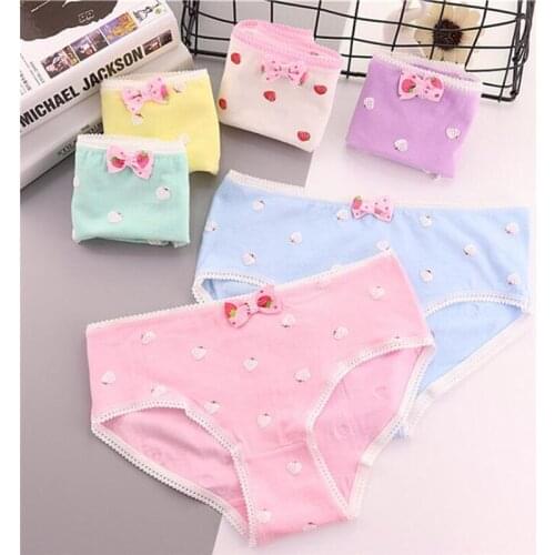 7 Pcs Cotton Underwear for Girls 2019 New Children Soft Panties Teenages Candy Color Briefs TWY-010-7P