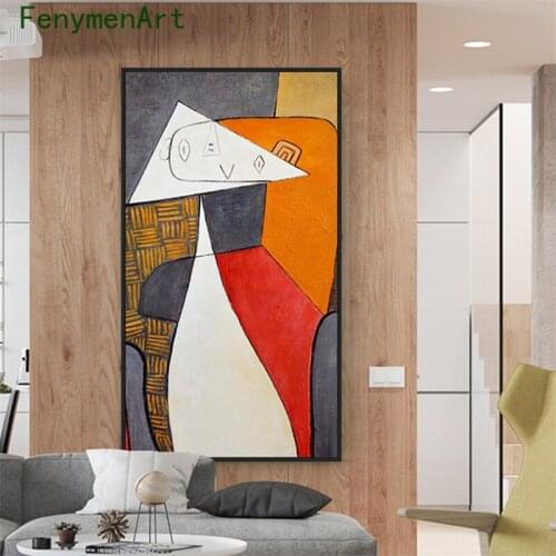 Abstract Geometric Figure Canvas Painting Modern Poster Print Colorful Character Wall Art Picture Living Room Home Aisle Decor