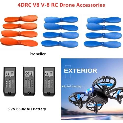 3.7V 650mAh Battery For 4DRC V8 V-8 4D-V8 RC Drone Spare Parts V8 RC Drone Accessories V8 Battery V8 Propeller