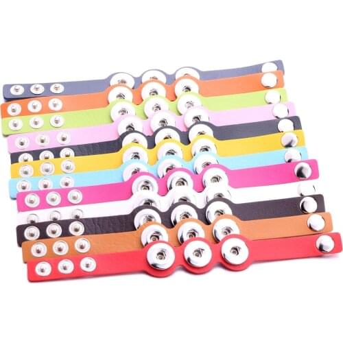 New 18mm Snap Button Jewelry Bracelet Braided Colorful Leather Snap Bracelet Fit Snaps Jewelry Leather Bracelets