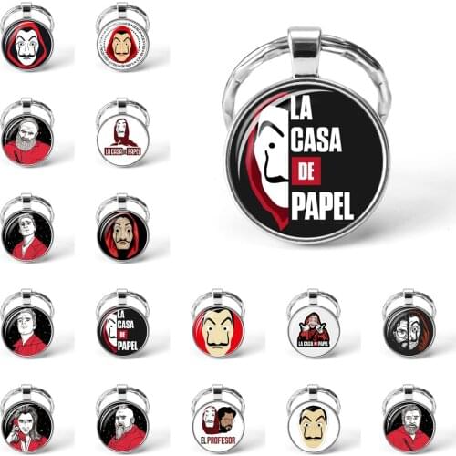 La Casa De Papel Keyring The House of Paper Money Heist Keychain Salvador Dali Professor Funny Key Chain Jewelry Gift
